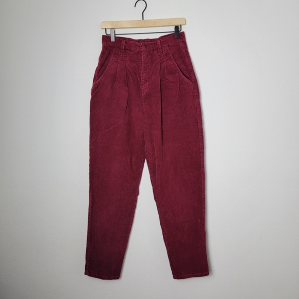 Bill Blass Vintage Burgandy High Waist Corduroy Straight